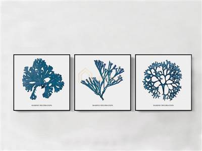 現代藍色簡畫